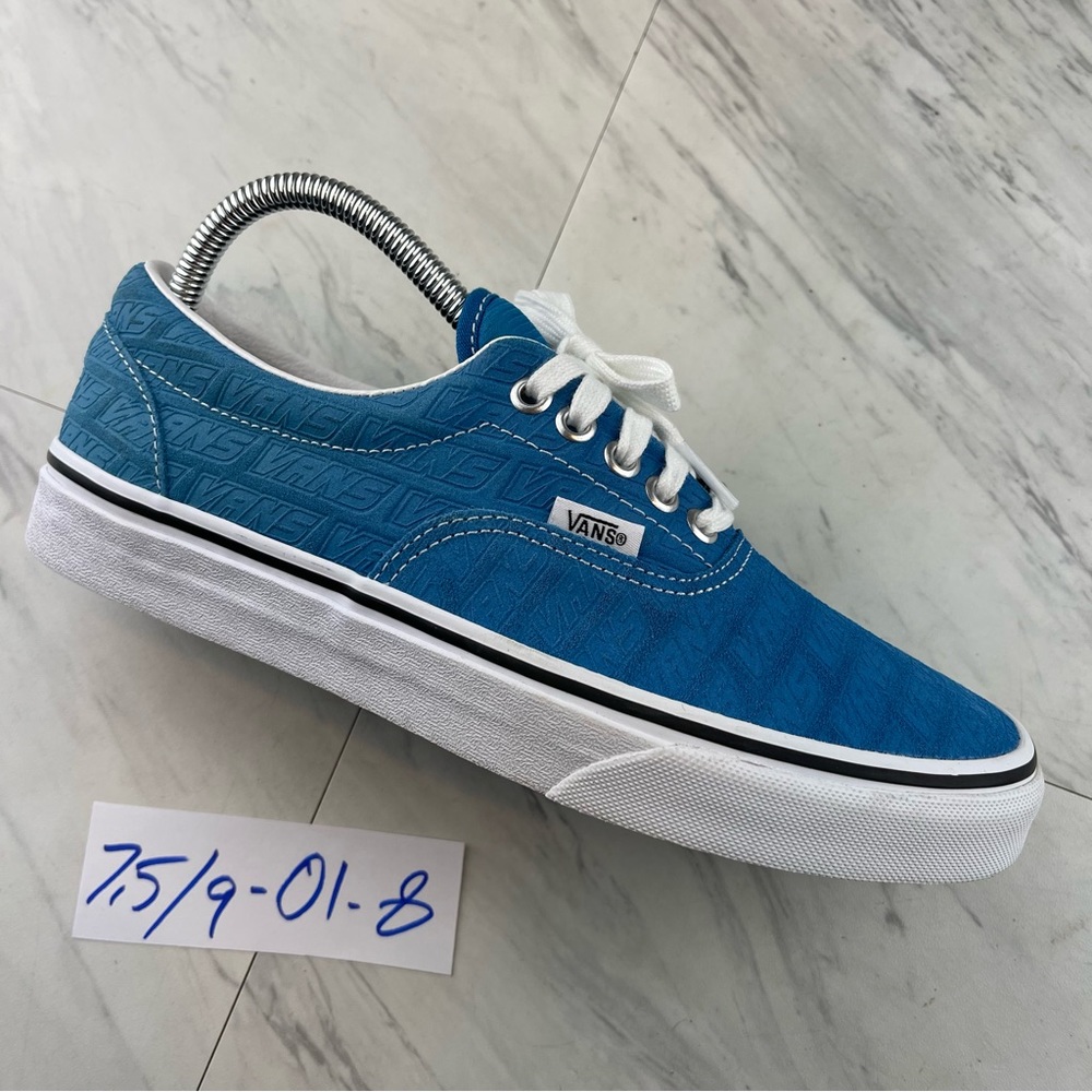 -Vans all over print blue suede mens 7.5 | womens 9 classic 500714 sneaker shoe